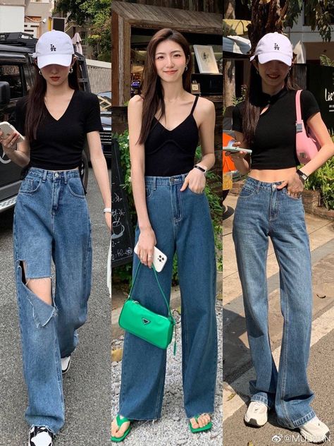 Straight Cut Jeans Outfit, Korean Outfits Ideas, Vivi Fashion, Fashion 2000, Australia Trip, Exo Chibi, Chibi Fanart, Style List, Casual Outfit Ideas