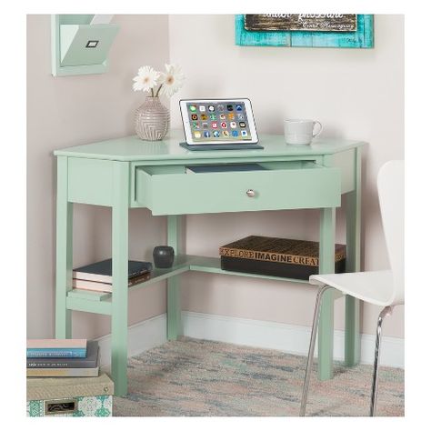 Ellen Corner Desk - Buylateral : Target Small Computer Table, Small Bedroom Desk, Small Corner Desk, Ikea Linnmon, Wood Corner Desk, Reka Bentuk Bilik Tidur, Corner Writing Desk, Pc Table, Small Bedroom Designs