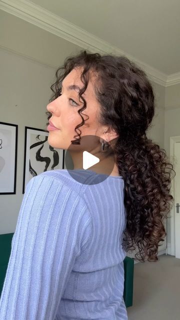 Sophie Marie on Instagram: "Easy low pony upgrade on curly hair ⏰

Tell me why this lil trick helps my hair look longer! 😍 it also just looks cute ☺️ 

💌send to a curlfriend 🫶

#curly #curlyhair #ponytail" Low Ponytail For Curly Hair, Curly Hair Low Ponytail, Low Curly Ponytail, Tell Me Why, Low Ponytail, Chatelaine, My Hair, Hair Looks, Tell Me