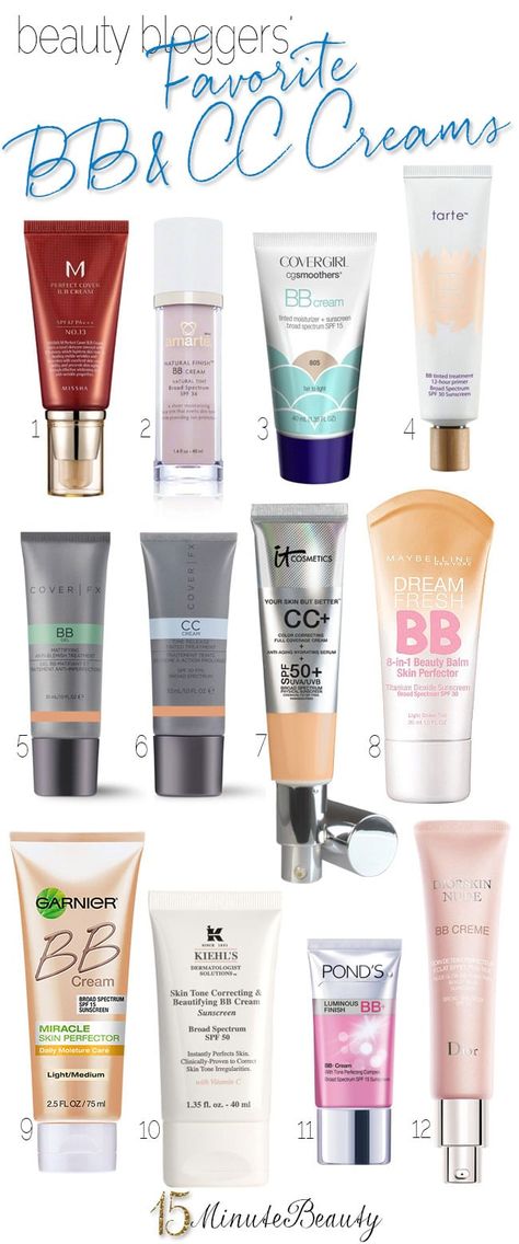 Beauty Blogger Favorite BB and CC Creams Best Cc Cream Drugstore, Bb Vs Cc Cream, Tarte Bb Cream, Cc Cream For Oily Skin, Drugstore Bb Cream, Bb Cream For Oily Skin, Bb Or Cc Cream, Best Cc Cream, Bb Cream Makeup