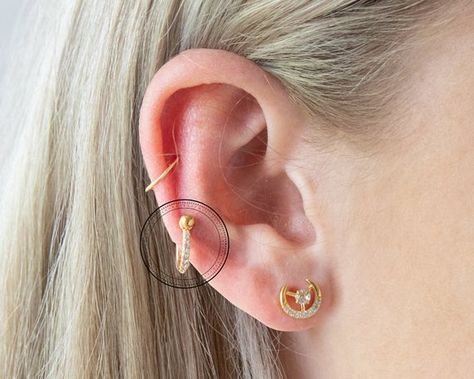 Constellation Piercing, Auricle Piercing, Septum Hoop, Helix Hoop, Helix Earring, Simple Hoop Earrings, Double Helix, Cartilage Hoop, Lobe Piercing