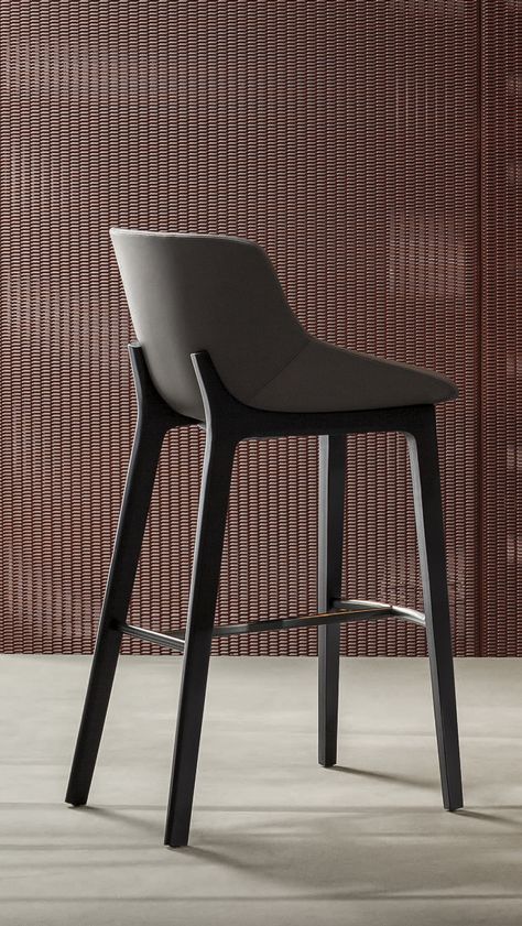 Bonaldo Artika Too Bar Stool (Wood) Low Bar Stools, Bar Stools Kitchen Island Ideas, Bar Chair Design, Contemporary Bar Chair, Bar Chairs Design, Bar Stool Wood, Safety Fence, Bar Stools Kitchen Island, Kursi Bar