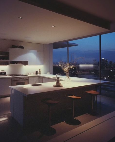 Luxury Japanese Apartment, Japanese Penthouse Interior, Japanese Penthouse Apartment, Tokyo 80s, Tokyo Penthouse, 80s Apartment, 1980s Interior Design, Penthouse Aesthetic, Penthouse Kitchen