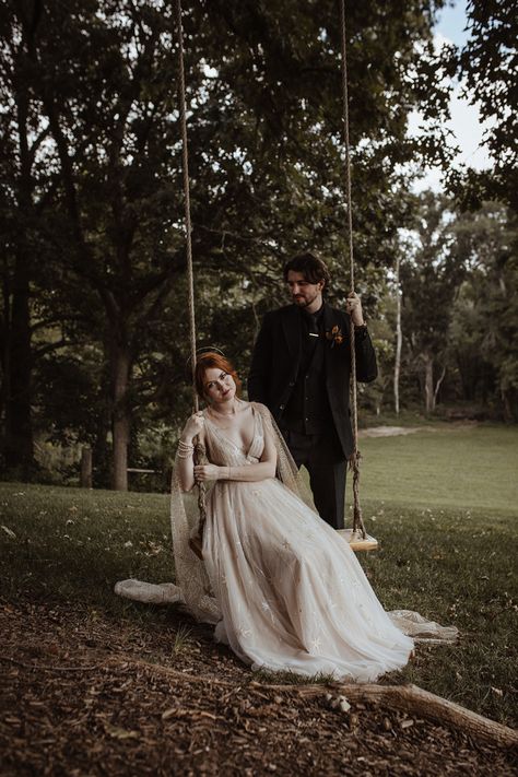 Wedding Dresses Nontraditional, Wedding Dresses Woods Forests, Fantasy Wedding Photography, Fairy Core Wedding Aesthetic, Celestial Forest Wedding, Dark Romantic Wedding Dress, Fantasy Wedding Aesthetic, Dark Fairytale Wedding Dress, Fairy Forest Wedding Dress