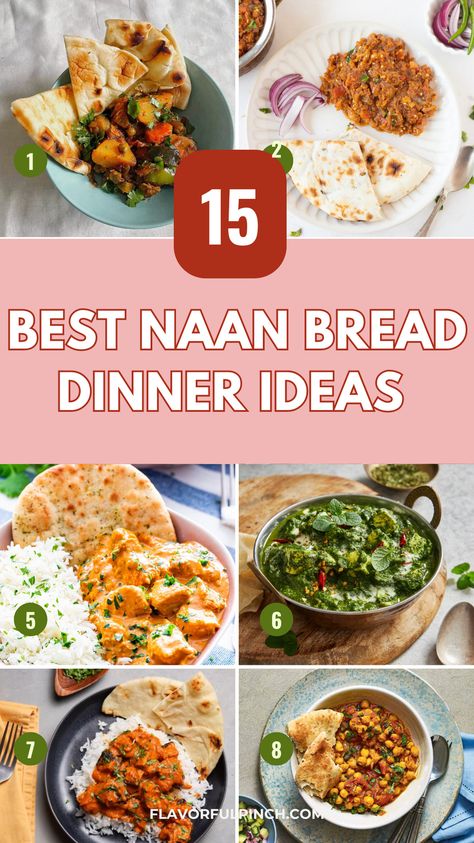 Wondering what is best as a side dish for naan? Look no further! This collection of 15+ recipes to serve with naan will surely give you plenty of options to serve with quite possibly the best flatbread!
Naan Ideas Dinners, Naan Bread Meal Ideas, Naan Bites Ideas, Meals With Naan Bread, Naan Recipe Dinners, Naan Bread Ideas Meals, Naan Dinner Ideas, Recipes With Naan Bread Dinners, What To Do With Naan Bread Nann Bread Appetizer, Naan Bread Ideas Meals Dinners, Dinner With Naan Bread, Things To Eat With Pita Bread, Dinners With Naan Bread, Naan Ideas Dinners, Uses For Naan Bread, Naan Recipe Dinners, Naan Rounds Recipes