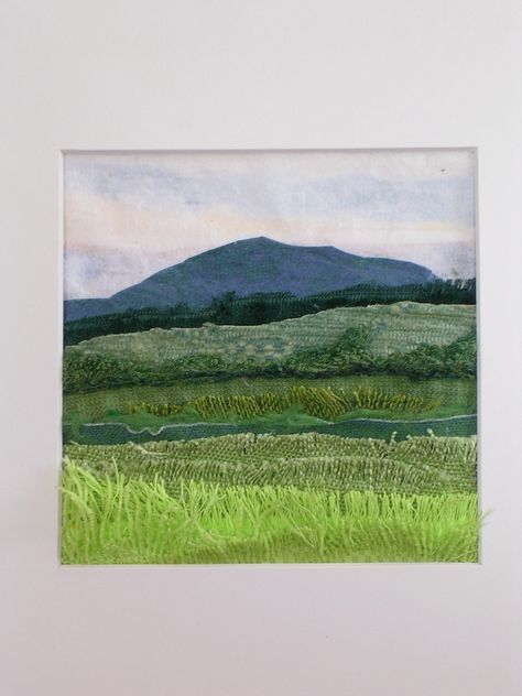 Landscape Fabric Art, Fabric Art Collage Landscape Quilts, Landscape Textile Art, Fabric Applique Art, Recycled Textile Art, Fabric Landscapes Textile Artists, Fabric Landscape Art, Landscape Quilts Ideas, Stitched Landscapes