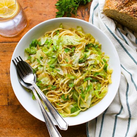 Cabbage and Noodles Noodles With Cabbage, Hungarian Cabbage, Haluski Recipe, Cabbage And Noodles, Tempeh Bacon, Winter Meals, Gluten Free Noodles, Vegetarian Cabbage, European Cuisine