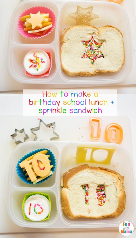 Birthday School Lunch, Kids Birthday Morning, Birthday Bento, Birthday Morning, Tips Diet, School Lunch Ideas, Birthday Lunch, Birthday Kids, Delicious Sandwiches