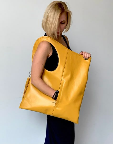 Soft Leather Hobo Bag, Japanese Tote Bag, Large Leather Purse, Extra Large Tote Bags, Leather Hobo Bags, Soft Leather Handbags, Unique Handbags, Soft Leather Bag, Large Leather Tote Bag