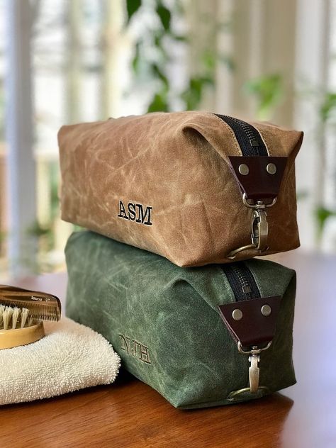 Gift for Men Personalized Men's Dopp Kit Men's | Etsy Dopp Kit, Groomsmen Gift, Kit Bag, Monogrammed Items, Waxed Canvas, Water Resistant Fabric, Toiletry Bags, Large Bag, Groomsman Gifts