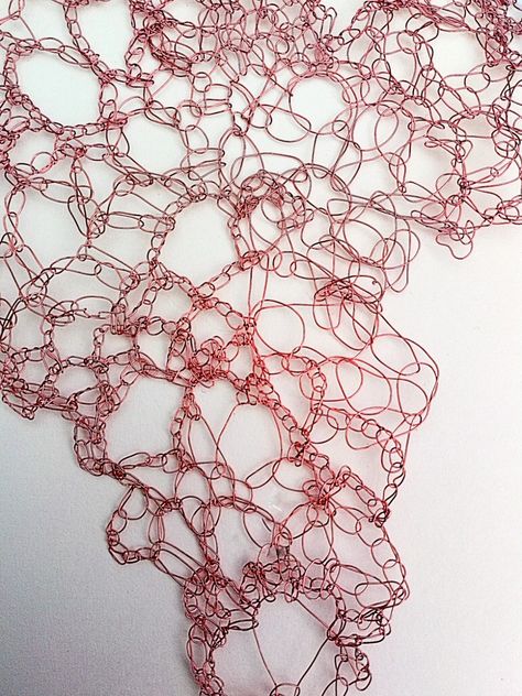 Wire Crochet Sculpture, Crocheting With Wire, Crochet Architecture, Textile Crochet, Freehand Crochet, Crochet With Wire, Abstract Crochet, Crochet Textiles, Crochet Painting