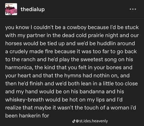 Cowboy Writing Prompts, Cowboy Prompts, Gay Cowboy Art, Gay Cowboy Aesthetic, Cowboy Core, Gay Cowboy, Brokeback Mountain, Cowboy Aesthetic, Cowboy Stuff