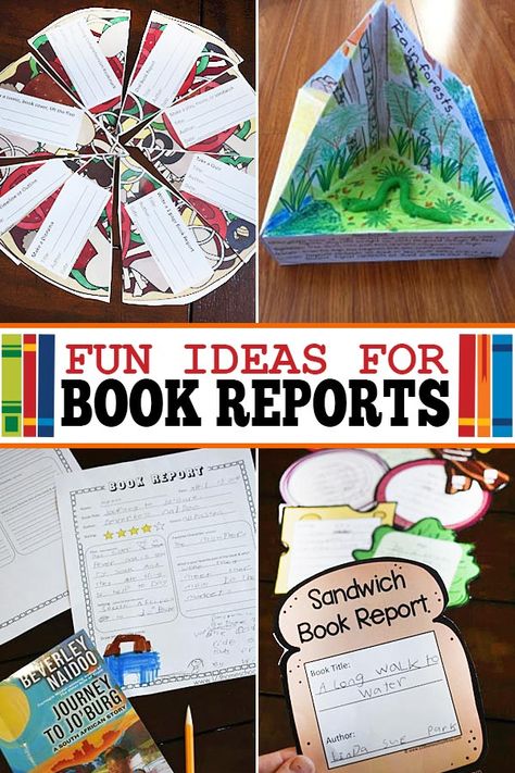 Fun book report ideas We have even more creative book reports from 4d trioramas to pizza book reports, book report flaps to lapbooks, sandwich book reports and more! Which ones of these 5th grade book report ideas is your favorite? Book Jacket Book Report, Book Reports For 3rd Grade, Book Project Ideas Elementary, Creative Book Report Ideas Elementary, Middle School Book Report Ideas, Book Report Projects Elementary, Fun Book Report Ideas, 5th Grade Book Report, Book Review Project Ideas