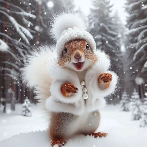 Carol King, Christmas Squirrel, Squirrel Pictures, Funny Animals With Captions, Squirrel Funny, Animated Animals, Cute Squirrel, A Squirrel, Fluffy Animals