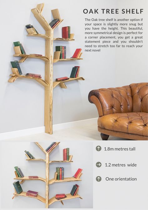 Woodland Shelf Company – Beautiful shelves inspired by nature Branch Shelves, Tree Shelves, Retail Shelves, Tree Bookshelf, Tree Shelf, Book Tree, Retail Shelving, Oak Shelves, Bookshelves Diy