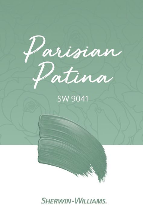 Sherwin Williams Parisian Patina, Sw Parisian Patina, Parisian Patina Sherwin Williams, Gimme Shelter, Patina Paint, Front Door Paint Colors, Blueish Green, Renovation Inspiration, Paint Color Inspiration