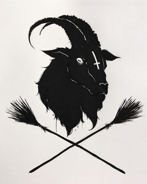 inktober day 24: black phillip 🐏 did my own today, because I wanted to live deliciously. original is available, dm if interested. latest inktober prints are also up on my shop now, including this one 🖤 Black Goats, Live Deliciously, Occult Decor, Black Phillip, Arte Occulta, Black Goat, Pagan Art, Occult Art, Desenho Tattoo