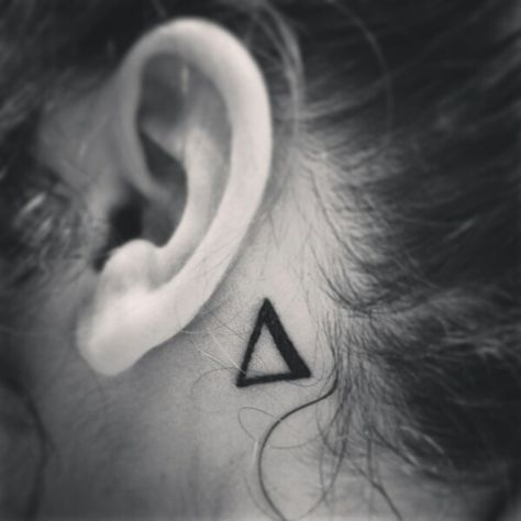 Delta symbol small tattoo Delta Symbol Tattoo, Delta Tattoo, Delta Symbol, Symbol Tattoo, Minimalist Tattoos, Symbol Tattoos, Small Tattoo, Ear Tattoo, Behind Ear Tattoo