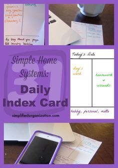 Everyone’s always looking for a better way to make their daily to-do list. Here’s the way I do mine, and how I keep it short and sweet. An index card will help you keep your daily to-do list short. Diy Index Cards, Card Organization, Organize Thoughts, Organize Motivation, Organizing Time Management, Tidy House, Diy Planner Notebook, Personal Planners, Homework Station