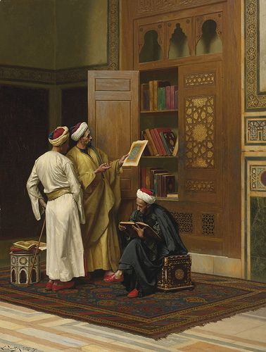 Scholars of the Al-Azhar University by Ludwig Deutsch | Flickr Middle Eastern Art, Arabian Art, Islamic Culture, Islamic Artwork, Islamic Paintings, Eastern Art, Arabic Art, Historical Art, Egyptian Art