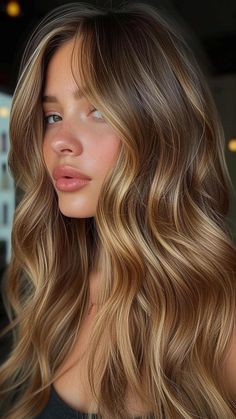 Brown Caramel Hair Colors, Caramel Short Hair Color, Brown Hair With Blond Highlight, Caramel Wavy Hair, Curly Brunette Highlights, Honey Colored Hair Caramel Brunettes, Highlighted Long Hair, Long Cool Brown Hair, Sun Kissed Bronde Hair