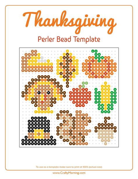 Thanksgiving Perler Bead Patterns - Crafty Morning Pearler Bead Patterns Thanksgiving, Perler Beads Fall Patterns, Perler Bead Turkey, Perler Bead Patterns Thanksgiving, Turkey Perler Beads, Perler Bead Mini Patterns, Turkey Perler Bead Patterns, Perler Beads Autumn, Autumn Perler Bead Patterns