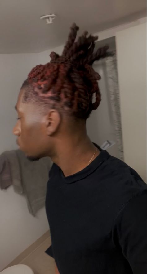 #blackmensfashion #locstyles #locs #locsformen #locjourney #dyedlocs #greylocs #blackmen #roadmanstyle #y2k #y2kfashion #blackonblack #y2kaesthetic Burgundy Locs Men, Red Locs Men, Men Tiktok, Burgundy Dreads, Locs Men, Red Hairstyle, Red Dreads, Nice Hairstyles, Natural Hair Men