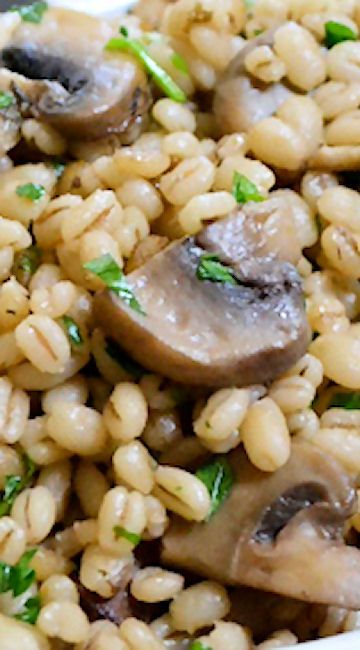 Barley Recipe Healthy, Barley Mushroom, Filet Mignon Chorizo, Barley Recipes, Mushroom Barley, Barley Risotto, Barley Recipe, Barley Salad, Grain Recipes