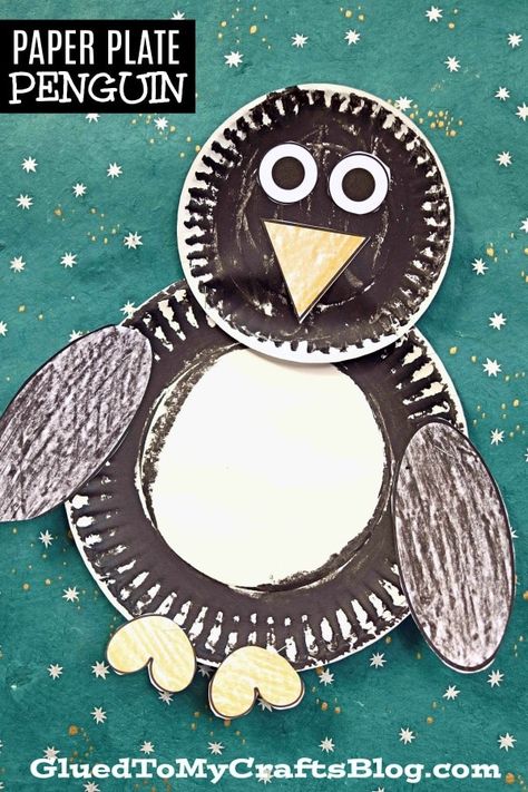 January Preschool Crafts, Paper Plate Penguin, Paper Flower Wall Hanging, Preschool Winter, Penguin Crafts, Theme Preschool, Penguin Craft, Circle Crafts, Preschool Craft