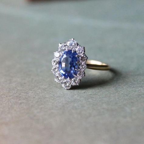 Cornflower Blue Engagement Ring, Cornflower Blue Sapphire Engagement Ring, Cornflower Sapphire Ring, Cornflower Blue Sapphire Ring, Diana Engagement Ring, Ring Redesign, Sapphire Antique Ring, Ceylon Sapphire Ring, Cornflower Blue Sapphire