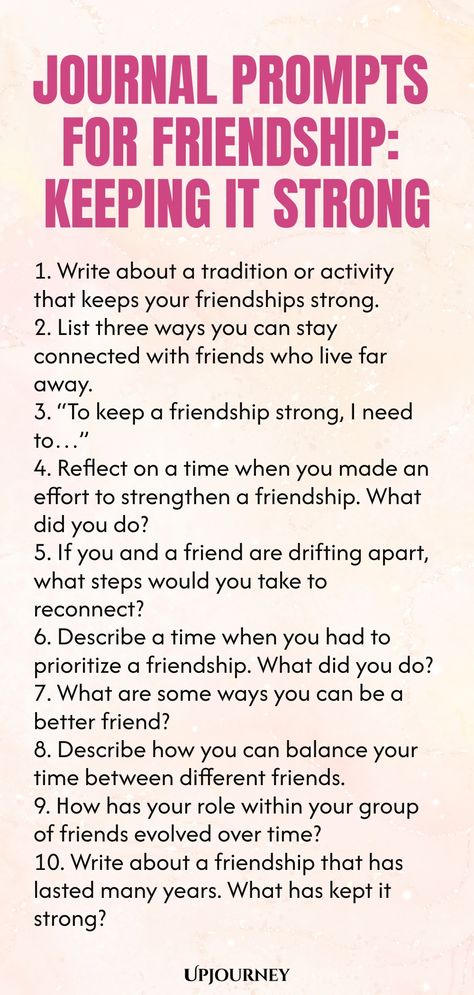 Explore these insightful journal prompts designed to strengthen your friendships. Reflect on your connections, appreciate the support they bring, and nurture these valuable relationships. Invest time in self-discovery and improve your communication skills to maintain long-lasting bonds with your friends. Start journaling today and watch as your friendships blossom and thrive! Letting Go Of Friendships, Healthy Friendships, Work Etiquette, Psychology Terms, Relationship Journal, Relationship Quizzes, Celebrating Friendship, Start Journaling, Happiness Journal