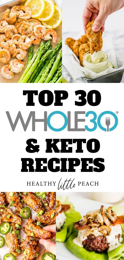 Top 30 Whole30 and Keto Dinner Recipes - Healthy Little Peach Healthy Little Peach Migraine Diet, Dinner Keto, Keto Dinner Recipes, Clean Keto, Sugar Diet, Whole30 Dinners, Diner Recept, Keto Ideas, Whole30 Recipes