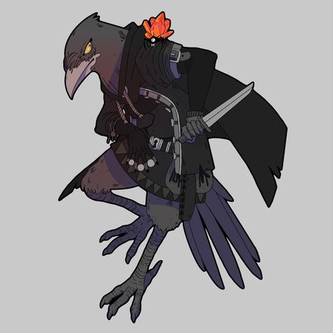 Kenku Rogue, Dragon Anatomy, Bird People, Dnd Races, Crow Art, Dungeons And Dragons Characters, Fantasy Warrior, Cool Art Drawings, Character Creation