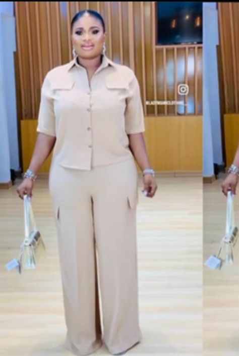 Bubu Trouser And Top, 2pices Trouser And Top, Trouser And Top Styles For Ladies, Classy Trousers Outfit, Tops For Palazzo Pants Classy, Palazzo Trouser And Top, Simple Chiffon Short Gowns, Kampala Kaftan Styles For Women, Female Senator Wears