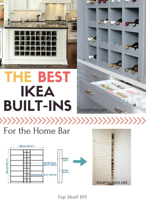 Billy Bookcase Bar, Kids Craft Tables, Ikea Bar, Ikea Built In, Bookcase Bar, High End Design, Ikea Products, Shelf Diy, Basement Remodel Diy