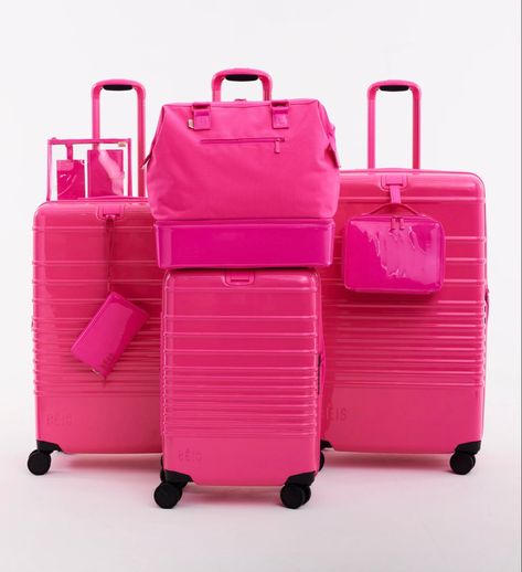 Beis x Barbie Pink Luggage Sets, Lover Archetype, Pink Passport, Barbie Convention, Pink Suitcase, Travel Luggage Set, Hard Sided Luggage, Pink Luggage, Clear Pouch