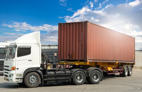 Premium Photo | Trailer truck with cargo container parking at blue sky industry freight truck transportation Logistics Network, Cargo Container, Logistics Management, Cargo Services, Road Transport, Trailer Truck, Freight Truck, Transport Companies, Trucking Companies