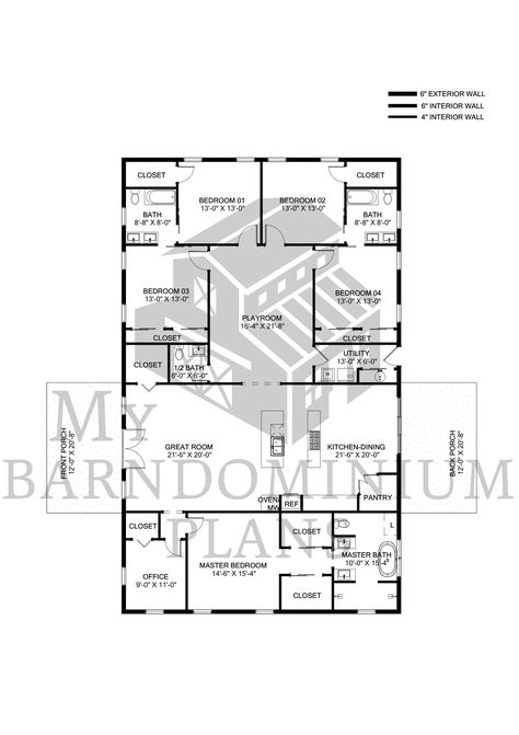 2 Story 4 Bed Barndominium Floor Plans, 6 Bed Barndominium Floor Plans, 5 Bedroom House Floor Plan One Level Barndominium, 5 Bed 4 Bath Barndominium, 7 Room House Floor Plans, Shop House Floor Plans 2 Story, Farmhouse Floor Plans 5 Bedroom, Playroom Off Kitchen Floor Plan, 5 Bedroom Barndominium Floor Plans Single Story