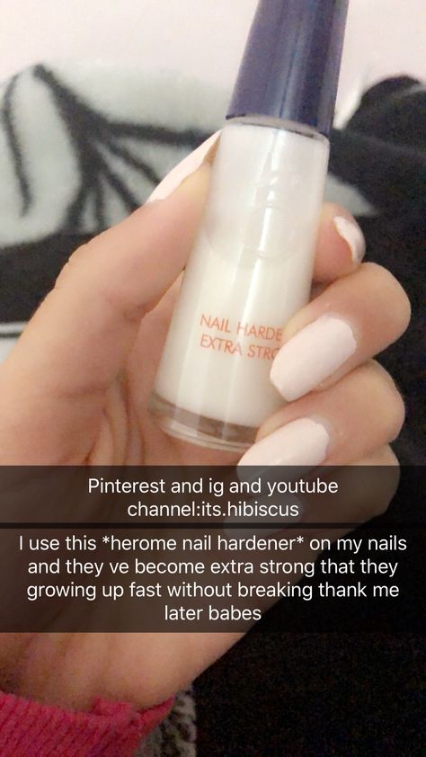 Nail hardener called herome it is really famous and it s a french brand,it doesn t let ur nails break that easily #nailhardener #nails #extrastrongnails Grow Long Nails, Nail Hardener, Beauty Remedies, Strong Nails, Nail Products, Nail Health, Healthy Nails, French Brands, Best Nail