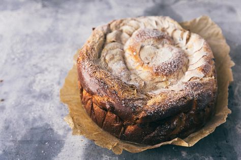 Caramelised Apple and Calvados Brioche by master of dough @richardbertinet. A festive sweet treat to share (or eat by yourself...we don’t judge).   [featuredProducts] Ingredients [ingredients] Step 1: To make the dough, put the milk and eggs into the bowl of a food mixer then add the flour.  Break up the fresh yeast and add to one side of the bowl.  Add the sugar and salt on the other side of the bowl to the yeast.  Break up the butter on top.  Mix on slow speed for 4 minutes, then turn up the Apple Brioche, Fresh Yeast, Sweet Bread Rolls, Sourdough Recipe, Brioche Bun, Food Mixer, Caramelised Apples, Biscuit Rolls, Sweet Buns