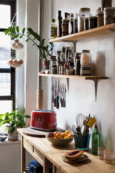 Andalucian House, Kitchen With Open Shelves, Small Kitchen Pantry, Alison Roman, Brooklyn Home, Kitchen Clutter, Kitchen Organization Pantry, Dekorasi Kamar Tidur, Kitchen Utilities