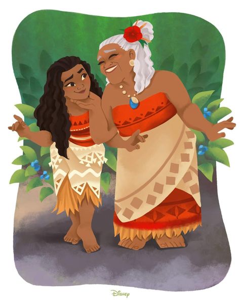 Moana and Grandma Grandma Tala, Moana Jr, Moana Art, Disney Moana Art, Disney Princess Moana, Moana Disney, Disney Movie Characters, Disney Princess Artwork, All Disney Princesses