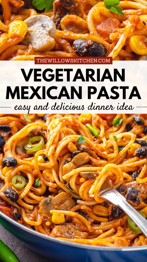 Photo of Vegetarian Mexican Pasta Meatless Spaghetti Recipes Easy, Meatless Taco Pasta, Vegan Taco Spaghetti, Pasta Recipes With No Meat, Italian Pasta Recipes Vegetarian, Veggie Spaghetti Recipes, Meatless Spaghetti, Spaghetti Pasta Recipe, Veggie Spaghetti