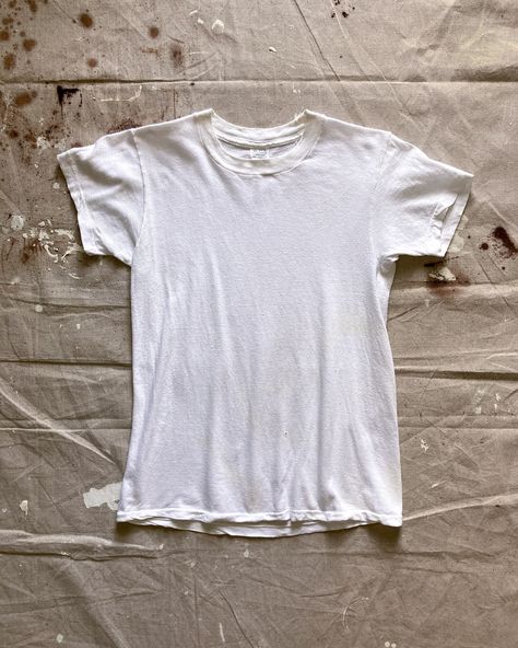 No. 08 - 60s Towncraft distressed white tee | youth 18 / adult xsmall Coastal Grandpa, Fragrant Garden, White Tshirt Men, White Tee Shirts, Ghost Rider, Dirt Bikes, West Side, White Tee, White T Shirt