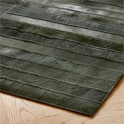 Modern Area Rugs: Wool, Jute, Hide and More | CB2 Manly Area Rug, Hide Rug Dining Table, Rustic Area Rug, Textured Rugs Living Room, Moss Green Decor, Masculine Office Rug, Rugs For Small Living Room, Dark Carpet Living Room, Zen Rug