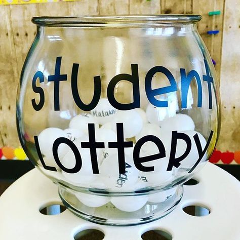 Instead of popsicle or paint sticks, I use a student lottery! I write each of my student’s names on a ping pong ball and house them in a… Classroom Goals, Paint Sticks, S Names, Classroom Organisation, 4th Grade Classroom, Future Teacher, Classroom Behavior, New Classroom, Positive Behavior