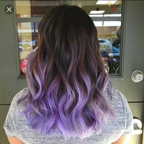 Color In Dark Brown Hair, Purple Hair Tips, Ombre Hair Ideas, Purple Balayage, Feminine Urge, Purple Ombre Hair, Dyed Hair Pastel, Dyed Hair Purple, Hair Dyed