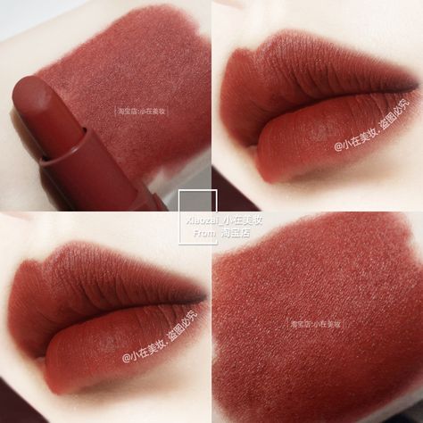 Brick Red Lipstick Makeup, Brick Lipstick, Brick Red Lip, Brown Red Lipstick, Lipstick Brick Red, Reddish Brown Lipstick, Pumpkin Lipstick, Orange Brown Lipstick, Burnt Orange Lipstick