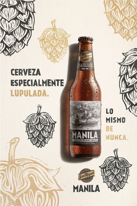 LOLA MullenLowe Madrid - Manila on Behance Craft Beer Design, Craft Beer Packaging, Beer Packaging Design, Lily Munster, Beer Label Design, Beer Advertising, Beer Ad, Creative Advertising Design, Beer Poster