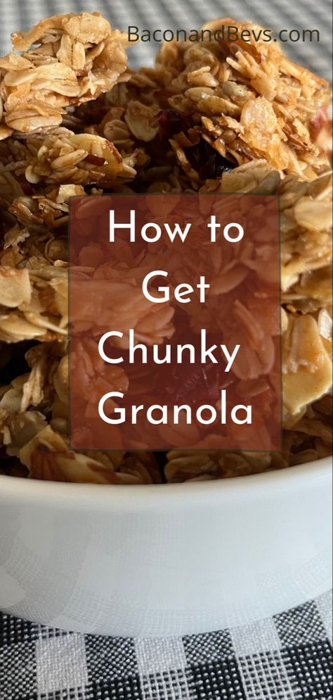 Granola Recipe Coconut, Clumpy Granola Recipe, Chunky Granola Recipe, Cinnamon Granola Recipe, Chunky Granola, Coconut Granola Recipe, Healthy Homemade Granola Recipe, Granola Coconut, Easy Granola Recipe